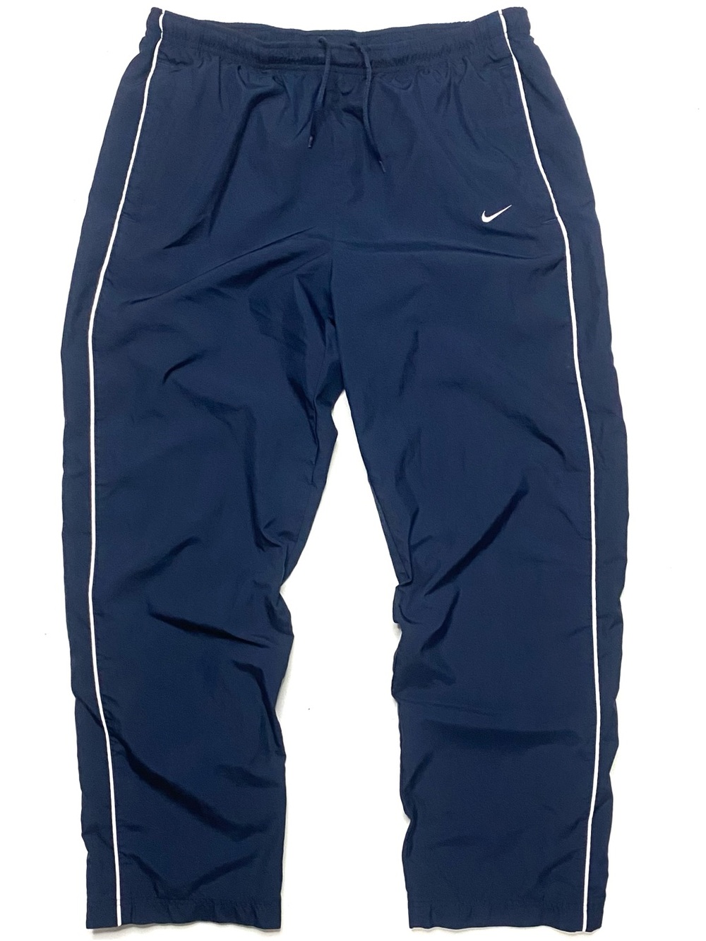 Vintage Nike Sportswear Men’s Navy Blue Lined Windbreaker Track Pants Size Large